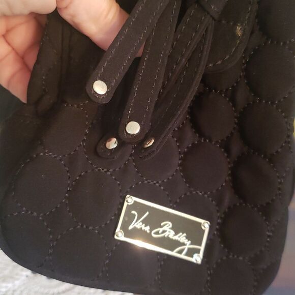 Very Nice Vera Bradley QuiltedBlack Purse Handbag - Picture 5 of 9